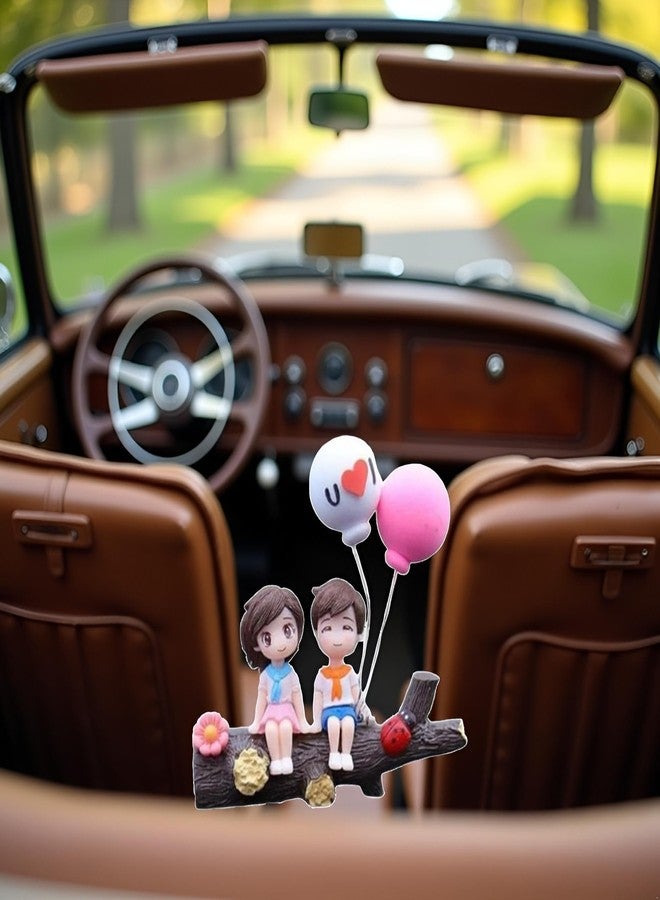 Zhuluck 1pc Lovely Couple Car Decoration,Car Dashboard Decorations Girl and Boy Ornament,Interior Resin Suit,for Couples,Home Décor Accents Tassels - Image 2